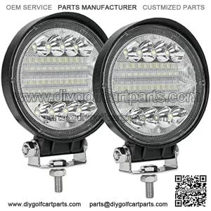 LED Fog Lights for Trucks, 4 Inch 12-30V Round LED Work Light Waterproof Flood Light Off Road Lights for ATV UTV SUV Truck, Pack of 2