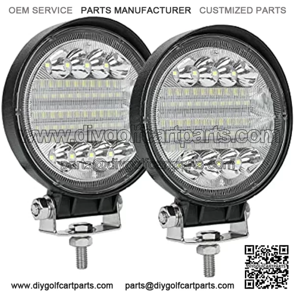 LED Fog Lights for Trucks, 4 Inch 12-30V Round LED Work Light Waterproof Flood Light Off Road Lights for ATV UTV SUV Truck, Pack of 2