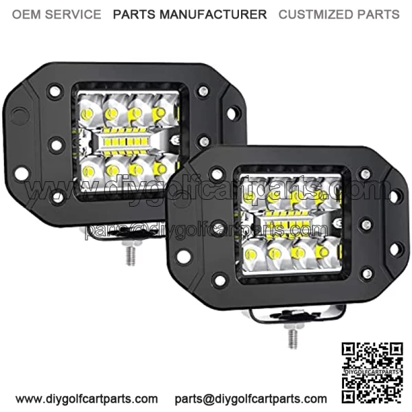 LED Light Pods, ELELION 4 Inch 42W Flush Mount Led Pods for Truck, Spot Flood Combo Side Shooter Led Pods Light for Off-Road Boat Tractor SUV, IP67 Waterproof , 2PCS