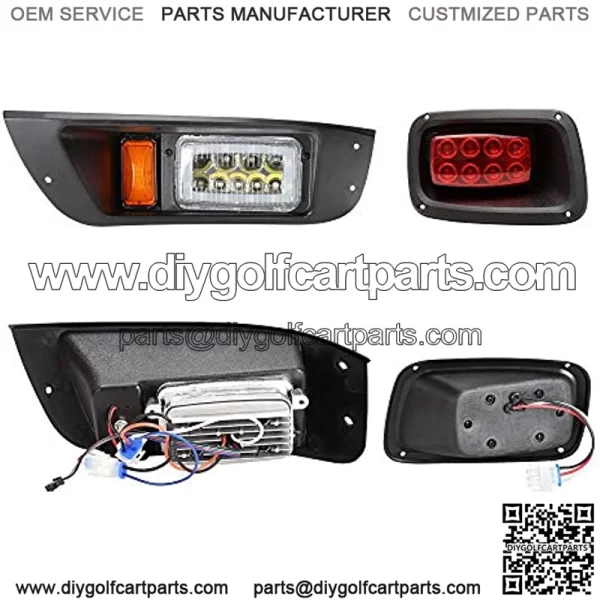 Upgrade Golf Cart LED Light Kit for EZGO TXT, Headlight Taillight with Turn Signal Switch, Low High Beam, Blinker & Brake Light Switch Pad, Horn, Music-Sync Color Daytime Running Lamp - Image 3