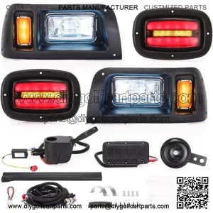 12V-48V Street Legal Golf Cart LED Light For Club Car DS W/ High Low Beam, Brake