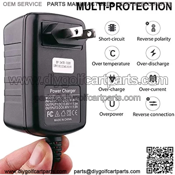 6V 12V 1.5A Trickle Battery Charger, Universal Power Battery Maintainer for Car, Automotive, Vehicle, Motorcycle, Lawn Mower, Marine, Boat, Snowmobile, ATV, RV, SLA AGM GEL CELL Lead Acid Battery - Image 4