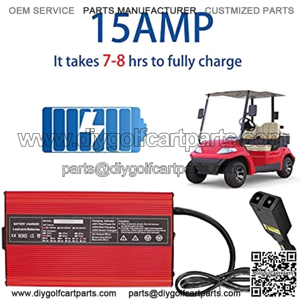 15AMP Golf Cart Charger, EZGO TXT Battery Charger for 36 Volt Golf Carts -D Style Plug (36V15AMP) - Image 4