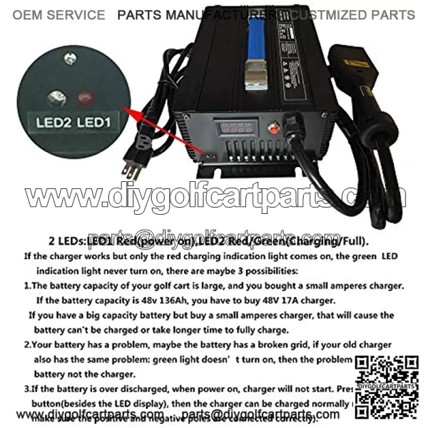 36V 20A Battery Charger for EZGO EZ-GO TXT 96-Up Golf Cart, Powerwise Style D-Plug - Image 5