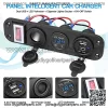 12V USB Outlet Socket Panel, Waterproof Cigarette Lighter Socket Dual USB Car Charger 2.1A & 2.1A with LED Voltmeter ON-Off Rocker Toggle Switch for Car Boat Marine Motorcycle RV DIY Kit - Image 2