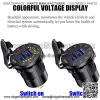 [Upgraded Version] Quick Charge 3.0 Dual USB Car Charger Socket with Colorful Voltmeter & ON/Off Switch, 12V USB Outlet for Car Marine Boat Motorcycle ATV Bus Truck and More - Black - Image 3