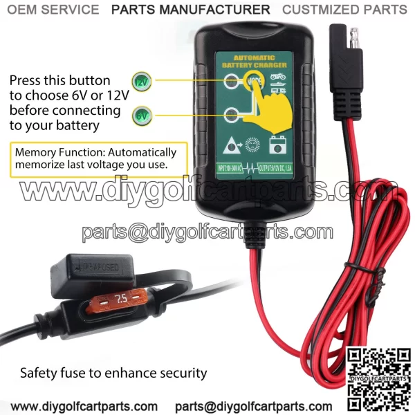 6V 12V Automatic Battery Charger Maintainer Trickle Float For Motorcycle Car ATV - Image 2