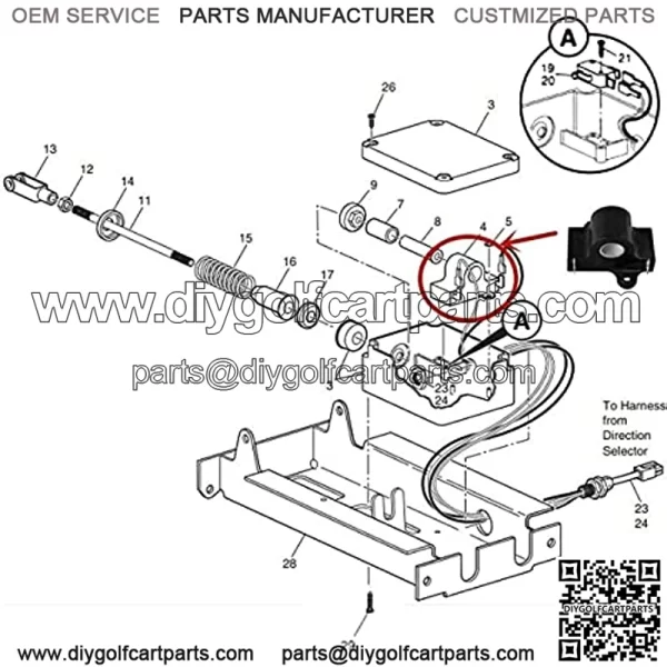 Golf Cart Inductive Throttle Sensor for All EZGO TXT, DCS, Medalist and PDS Electric Golf cart Models 1994 & UP, Replaces OEM Part Number: 25854-G01 25854G01 - Image 3