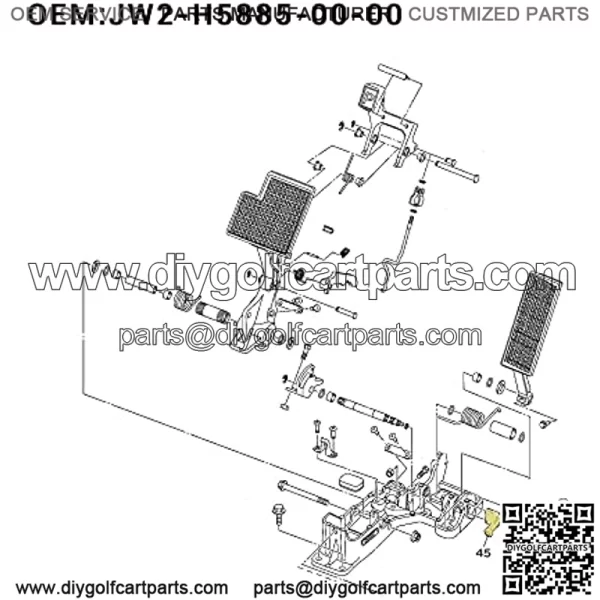 Golf Cart Throttle Sensor Assy OEM #JW9-H5885-00-00 for Yamaha G29 Drive 2 and Drive 3 Golf Cart - Image 2