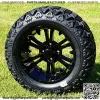 14" Vampire GloBlack Aluminum Wheels and 23X10-14 All Terrain Tire Combo - Set of 4
