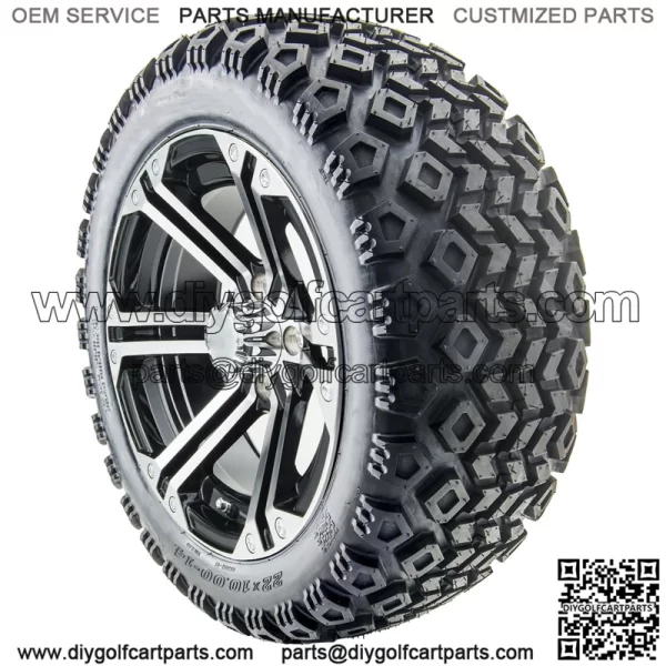 14" RX350 Machined Wheels and Lifted Tires Combo