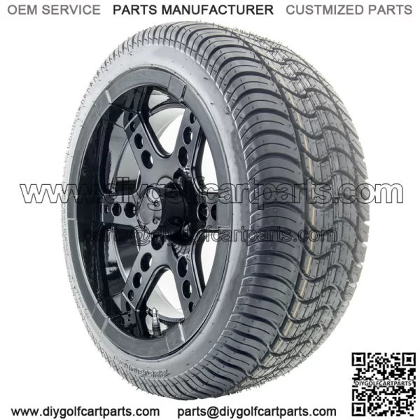 14" RX262 Black Wheels and Tires Combo
