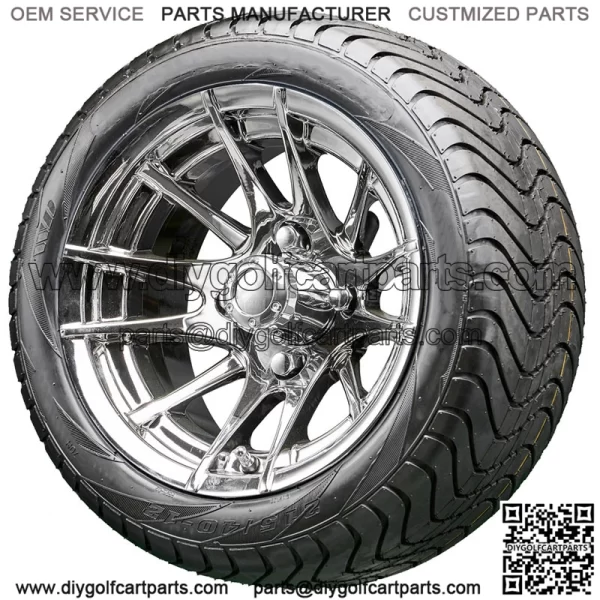 12" RX102 Chrome Wheels and Tires Combo