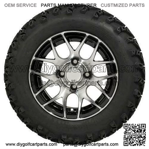 GTW Pursuit Golf Cart Tire & Wheel Combo, 22x11-12" SET OF 4 (22" Tall)