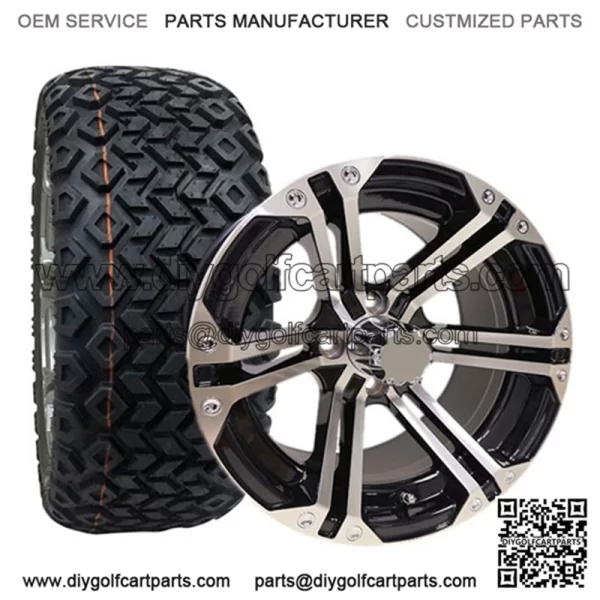 22x10-14" Golf Cart Tires & Wheels (22" Tall Pre-Mounted) - Image 3
