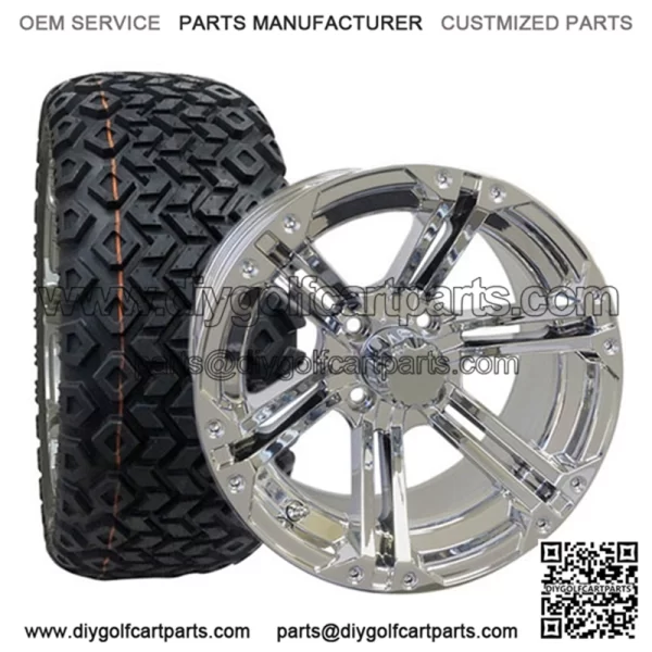 22x10-14" Golf Cart Tires & Wheels (22" Tall Pre-Mounted) - Image 4