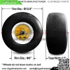 (2-Pcs-Set) New 13x6.50-6 Flat-Free Smooth Tires w/Steel Rim for Lawn Mower Garden Tractor - Hub Length 5.5"-7.1" installed with 3/4" Bore 136506 T161 - Image 2