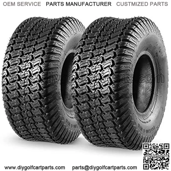 2 Pcs 15x6.00-6 Front Lawn Mower Tire for Garden Tractor Riding Mover, 4PR