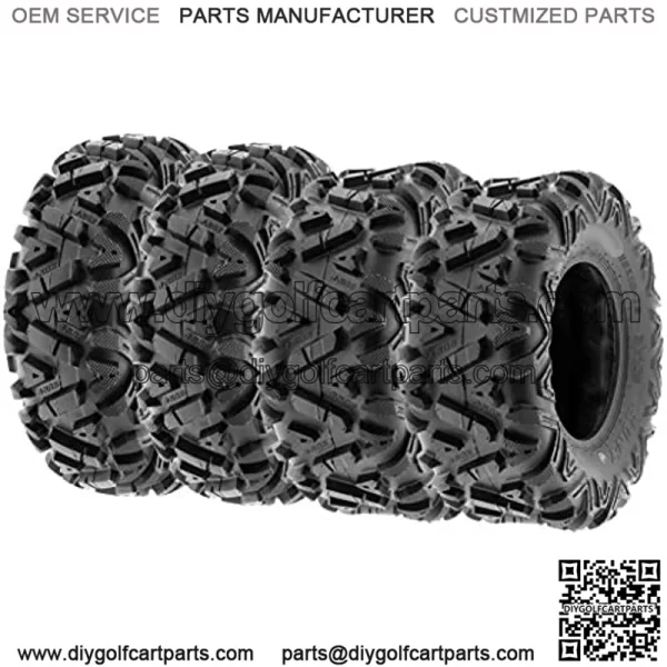 Power.I ATV/UTV all-terrain Tires 25x8-12 Front & 25x10-12 Rear, Set of 4, 6 PR Tubeless A033