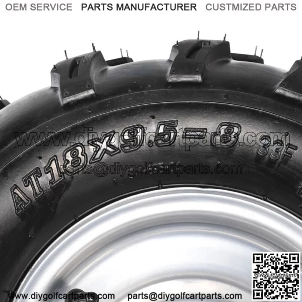 GOLF CART 8" Tire RIM WHEELS 18x9.5-8 KNOBBY TIRES (SET OF 2) 18x9.5x8 - Image 2