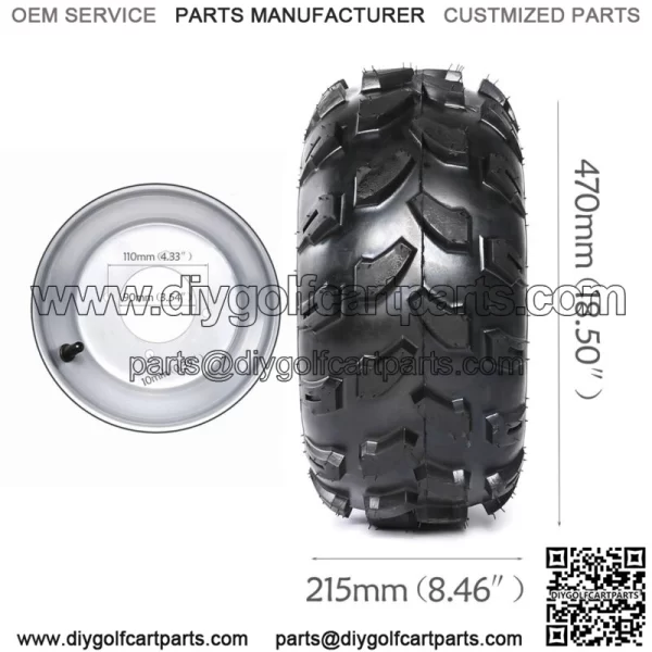 GOLF CART 8" Tire RIM WHEELS 18x9.5-8 KNOBBY TIRES (SET OF 2) 18x9.5x8 - Image 3