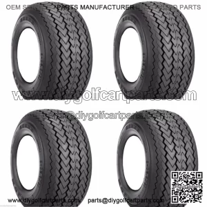 Set of 4 - 18x8.50-8 Hole-N-1 Stock Sawtooth Golf Cart Tires (ONLY)