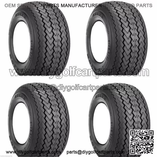 Set of 4 - 18x8.50-8 Hole-N-1 Stock Sawtooth Golf Cart Tires (ONLY)