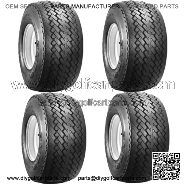 Set of 4 Golf Cart Street Course Tires Only 18x8.5-8 Duro Sawtooth 4 Ply