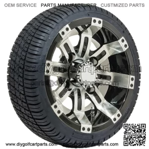 Set of 4 - 10 inch Golf Cart Wheels on Street Tires