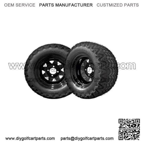 BLACK FRIDAY Black Golf Cart 12" Wheels w/ 23" Golf Cart Tires - Set/4