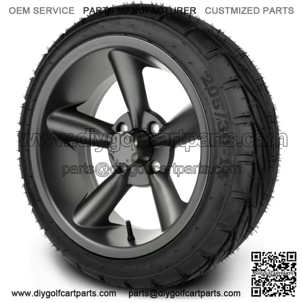 14" Godfather Gunmetal Golf Cart Wheels & Guardian Tires 205/30-14