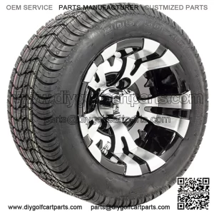 Set of 4 - 14 inch Vampire Machined Golf Cart Wheels on Street Tires