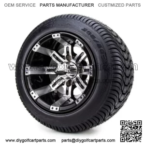Golf Cart Wheels and Tires Combo - 10" Machine/Black - Set of 4