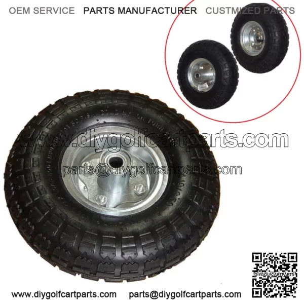 2 NEW 10" AIR Tires Wheels 5/8" Bearing for Dlly/ Go Cart/ Golf Cart/ Tricycle