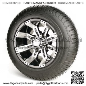 Set of 4 - 10 inch Golf Cart Wheels on Low Profile Street Tires