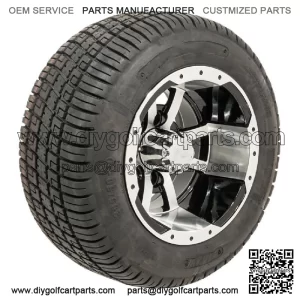 Set Of 4 10" Golf Cart Wheels On Low Profile Tires Combo