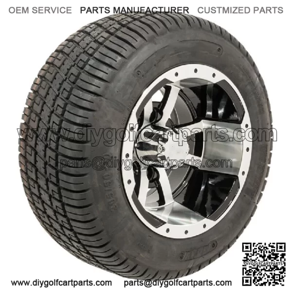 Set Of 4 10" Golf Cart Wheels On Low Profile Tires Combo