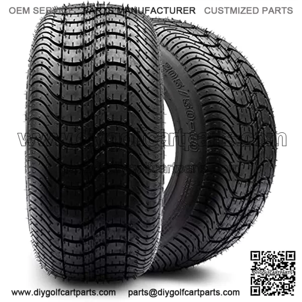 205/50-10 Dot Street Tires for Ezgo, Club Car, Yamaha Golf Carts (205/50-10, Set of 2 Tires)