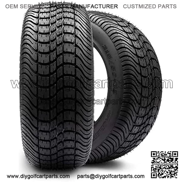 215/50-12 "Cruze" DOT Low Profile Tires for EZGO, Club Car, Yamaha Golf Carts (1, set of 2, or set of 4) (215/50-12, Set of 2 Tires)