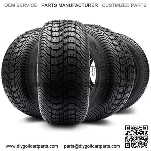 205/50-10 DOT Street Tires for EZGO, Club Car, Yamaha Golf Carts (205/50-10, Set of 4 Tires)