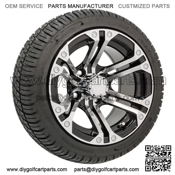 Set of 4 - 12 inch Specter Wheels (Machined) On Low Profile Street Tires