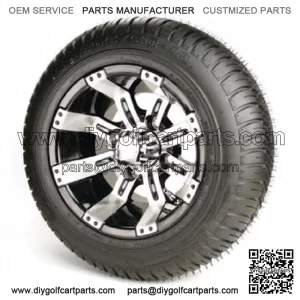 Set of 4 - 10 inch Tempest Golf Cart Wheels on Low Profile Street Tires