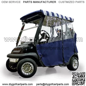 Navy Sunbrella 3-Sided Custom Over-The-Top Enclosure (Fits all Carts!)
