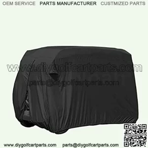 Deluxe Golf Cart Covers 4 Passenger, 420D 4 Seat Club Car Cover Waterproof Sunproof Dustproof Black XGF2H