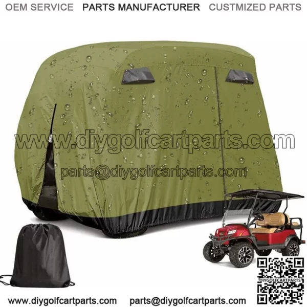 Waterproof Golf Cart Cover for 4 Passenger EZGO Club Car Yamaha-Green