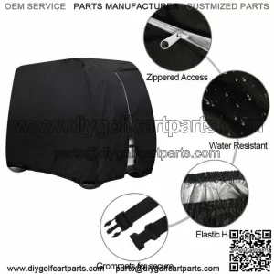 FOR EZGO Club Car YAMAHA Waterproof Golf Cart Black Storage Cover 4 Passenger