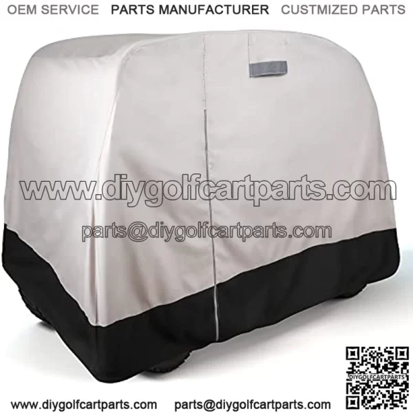 600Diner Heavy Duty Polyester Golf Cart Cover (95L x 49W x 62H inches (2 Passenger), Light Gray),Rosefray Waterproof Golf Cart Cover Universal Fits for Most 4 Passenger/2Passenger EZGO, Club Car, Yamaha Golf Cart-Black/Light Tan,Golf Cart Steering Wheel Scorecard Holder with Pencil Holder & Clip Fit for Club Car DS & Precedent EZGO TXT & RXV Yamaha Golf Carts,DESERT FOX GOLF Phone Caddy,MODZ? Flip4 Club Car DS Golf Cart Rear Seat Kit ?C White