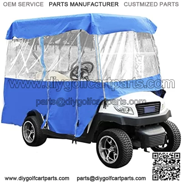 Universal 4 Passenger Golf Cart Cover for EZGO Club Car, Blue Waterproof Sunproof Outdoor Storage Ezgo Club Car Cover - Image 2