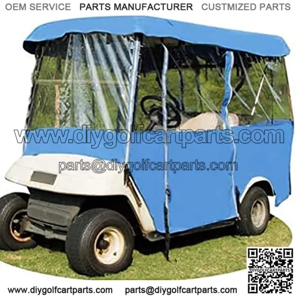 Universal 4 Passenger Golf Cart Cover for EZGO Club Car, Blue Waterproof Sunproof Outdoor Storage Ezgo Club Car Cover - Image 5