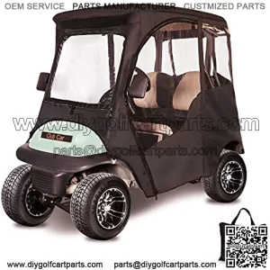 Deluxe Enclosure for Club Car Precedent 2 Passenger Golf Cart, 4-Sided Clear PVC Window Rain Cover with Zipper Entry
